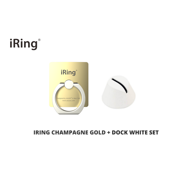 IRING  CHAMPAGNE GOLD + DOCK WHITE SET